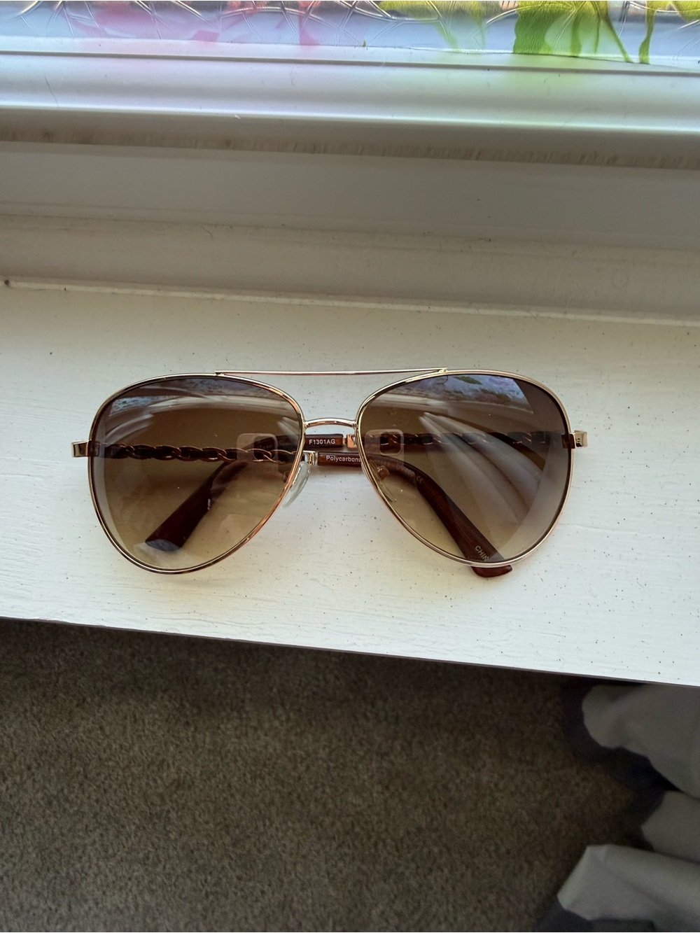 Aviator Women’s Gold Tone Sunglasses